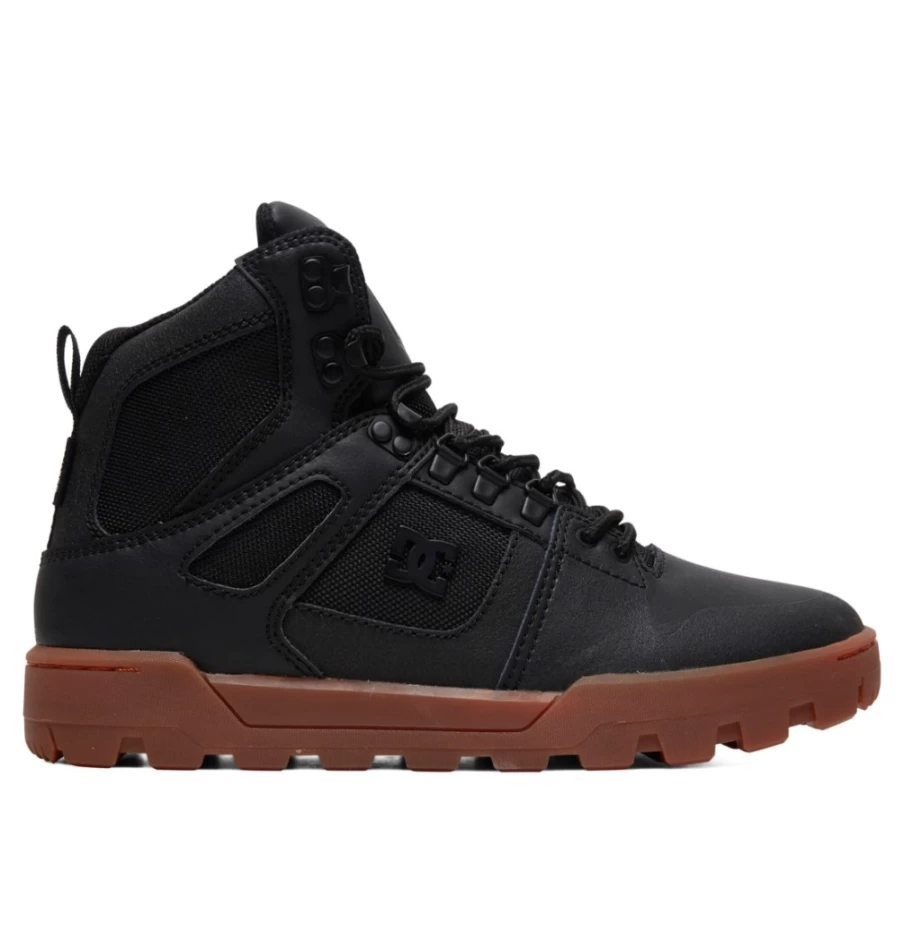DC Shoes Men's Black/Gum High-Top Waterproof Winter Boots - Pure Style Cold Weather Footwear