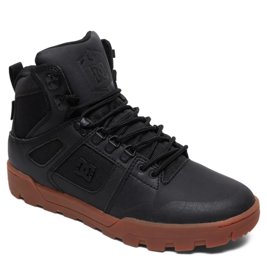 DC Shoes Men's Black/Gum High-Top Waterproof Winter Boots - Pure Style Cold Weather Footwear