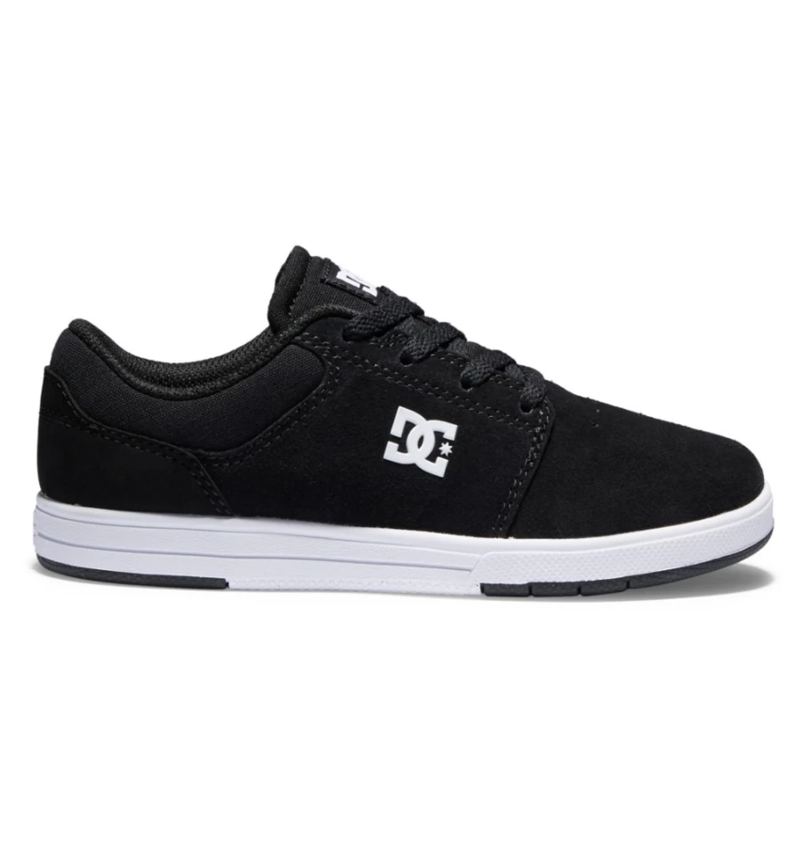 DC Shoes Kids Crisis 2 Sneakers - Black/White Youth Skate Shoes