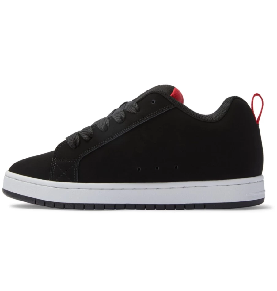 DC Shoes Men's Court Graffik Sneakers - Black/White/Red Basketball Shoes for Men