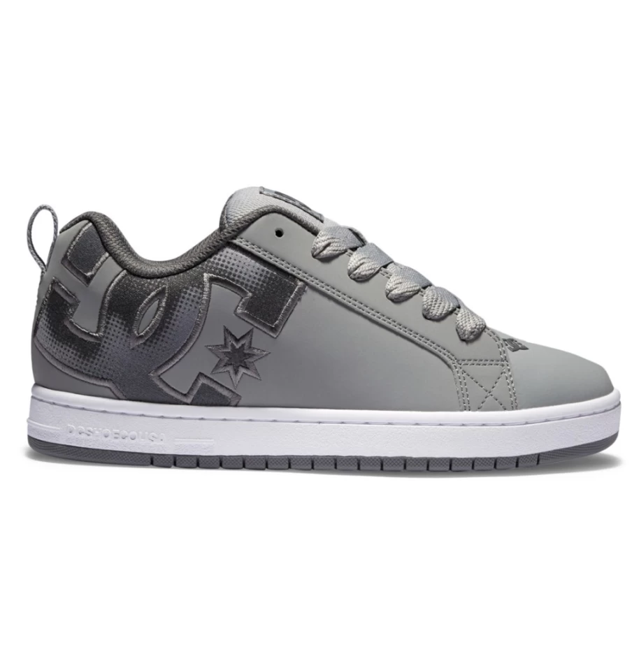 DC Shoes Men's Court Graffik Sneakers - Grey/Grey/Grey Athletic Shoes for Men