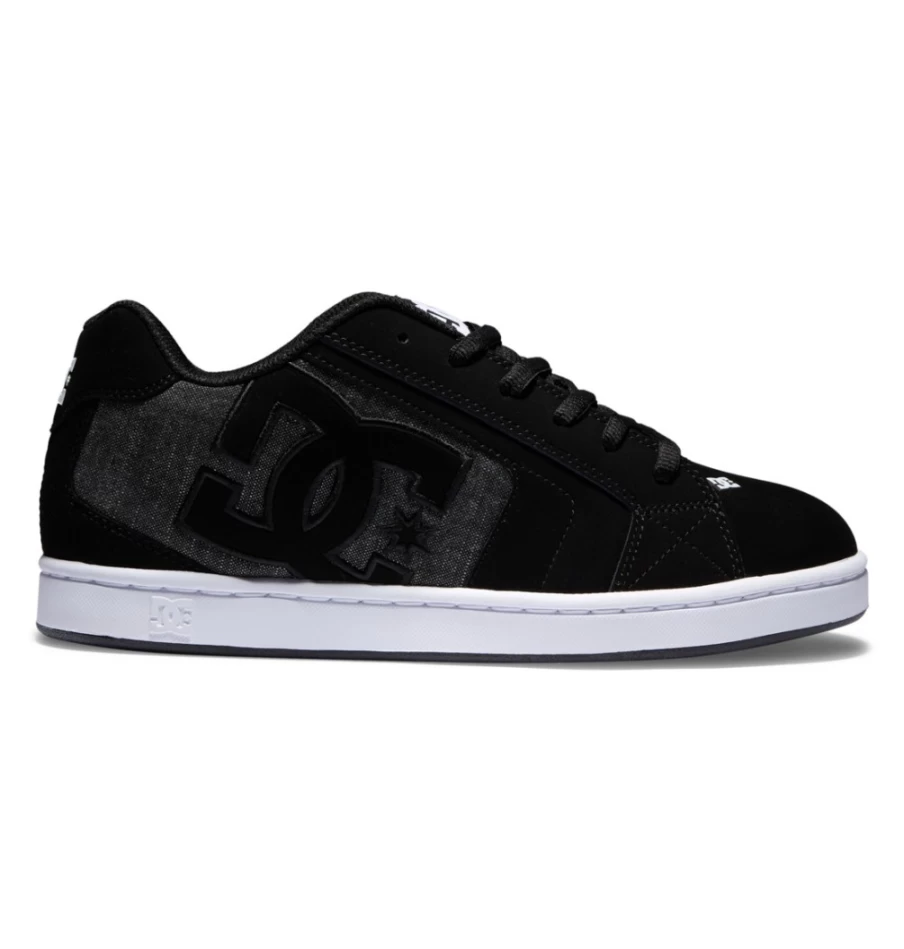 DC Shoes Men's Black/Armor/Black Net Mesh Sneakers