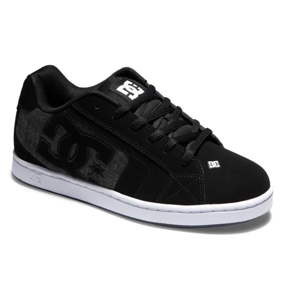 DC Shoes Men's Black/Armor/Black Net Mesh Sneakers