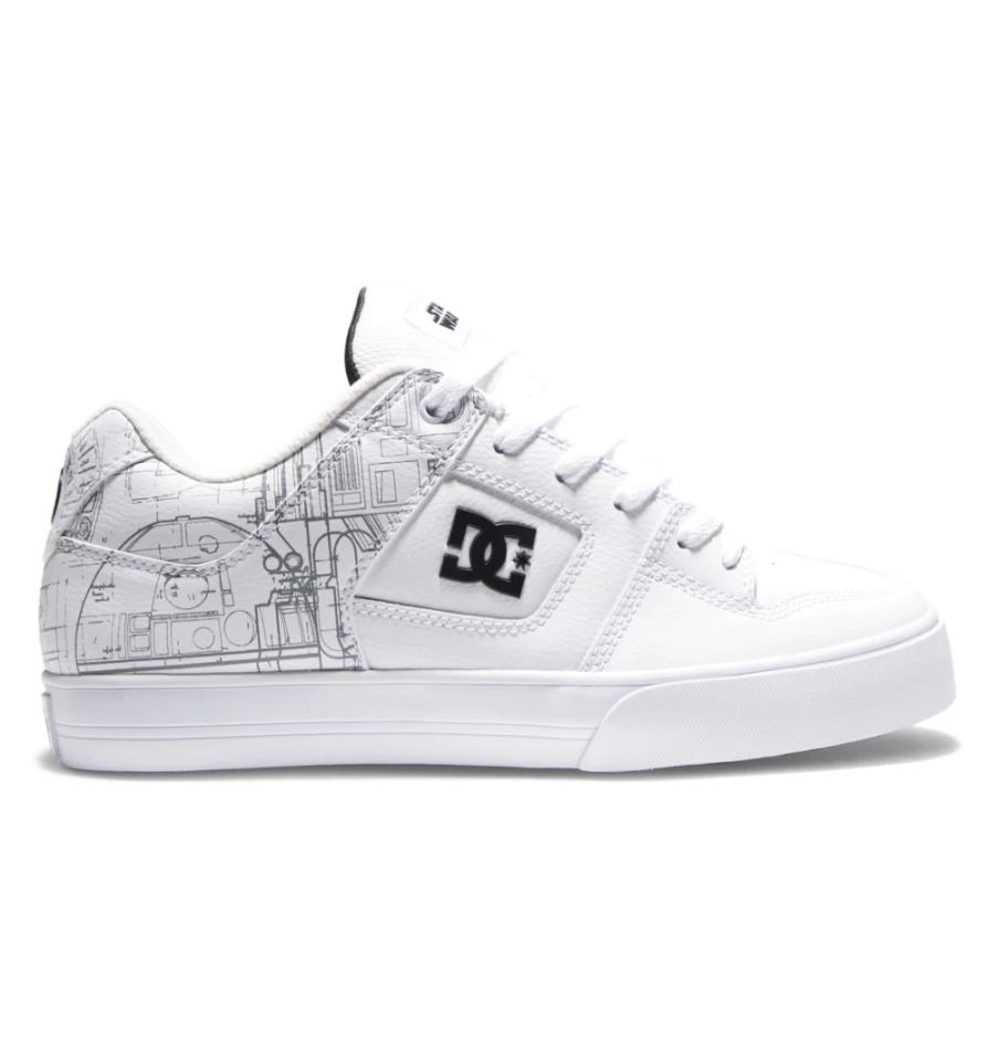 Men's DC Shoes Star Wars™ Pure Sneakers in White, Black & Blue | Official Licensed Design