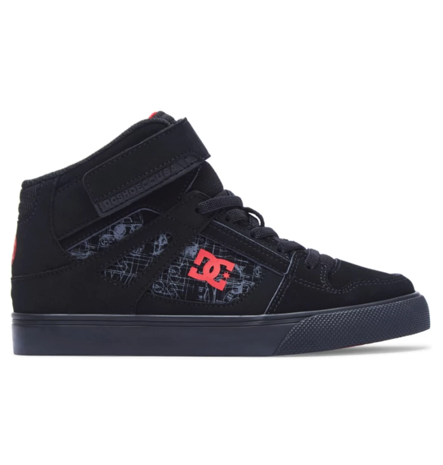 DC Shoes Pure Hi High-Top Star Wars Kids Sneakers in Black/Red/Black