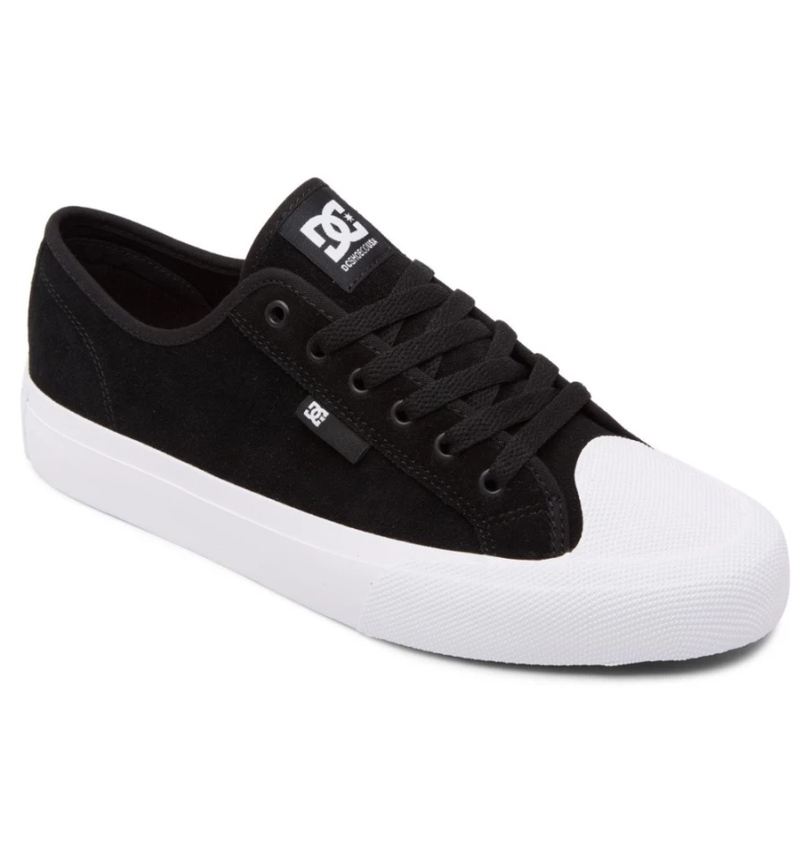 DC Shoes Men's Manual RT S Skate Shoes - Black/White Skateboarding Sneakers for Men