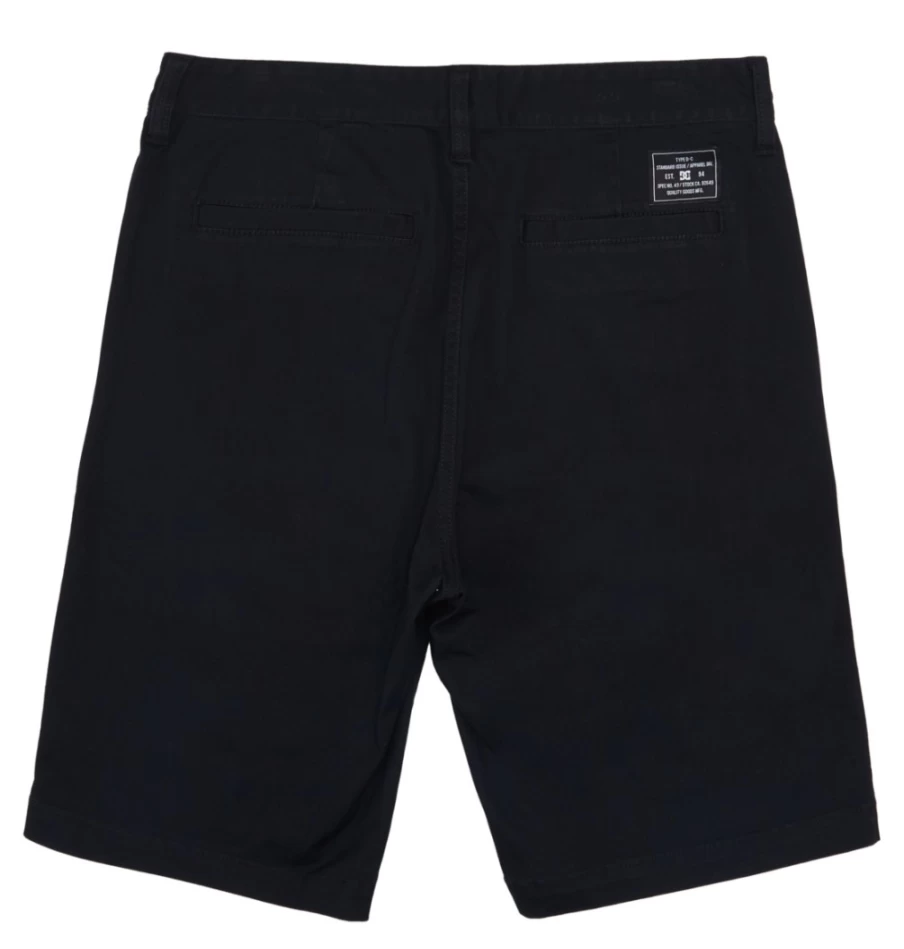 DC Shoes Men's Black Relaxed Fit Chino Shorts for Work & Casual Wear