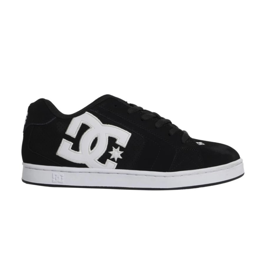 DC Shoes Men's Black/White Net Mesh Sneakers - Breathable Athletic Shoes for Men