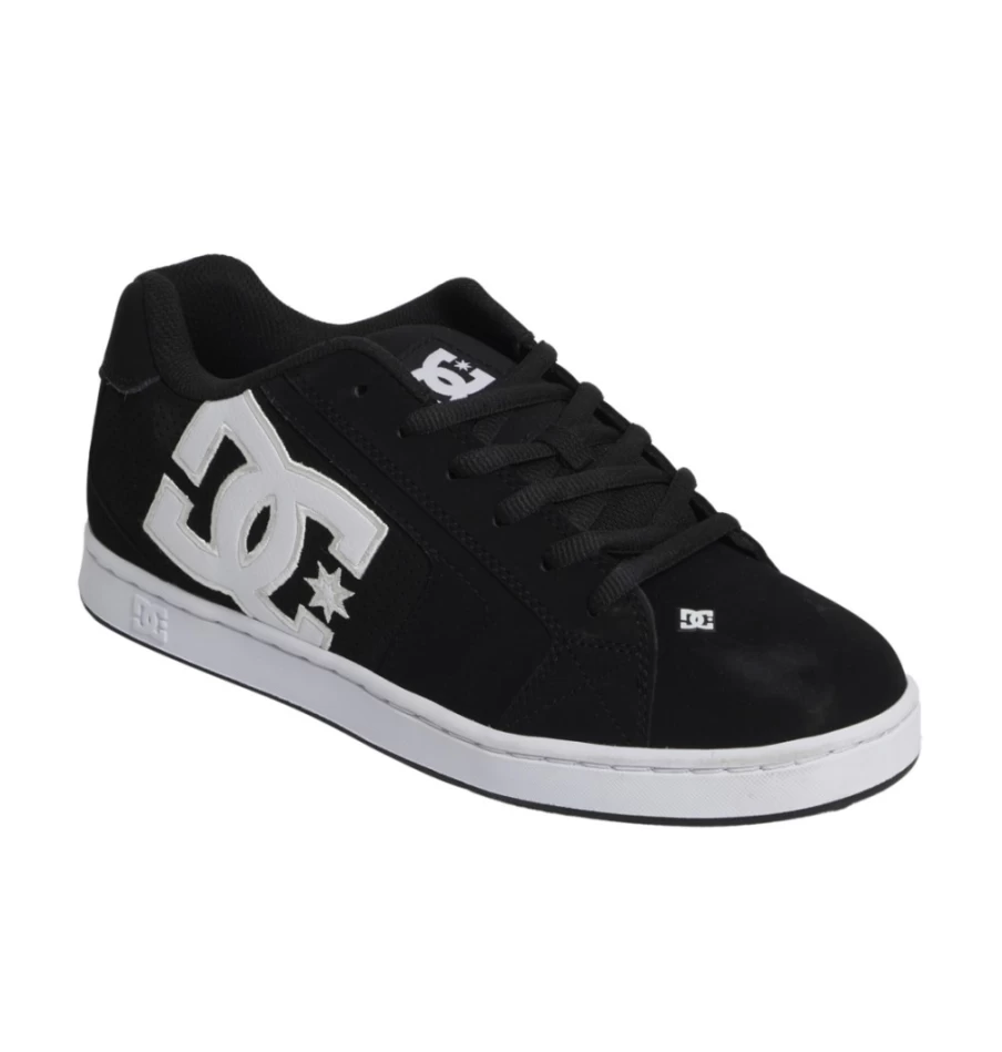 DC Shoes Men's Black/White Net Mesh Sneakers - Breathable Athletic Shoes for Men