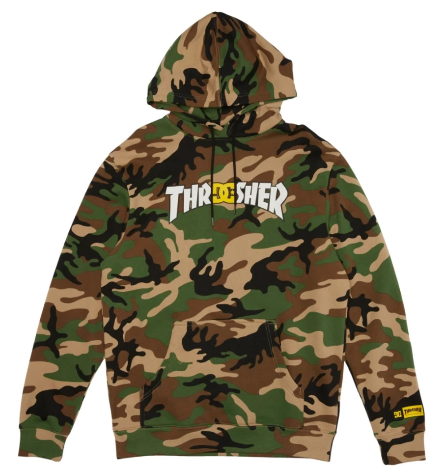 DC Shoes x Thrasher Men's Army Camo Hoodie - Ph Collaboration Streetwear