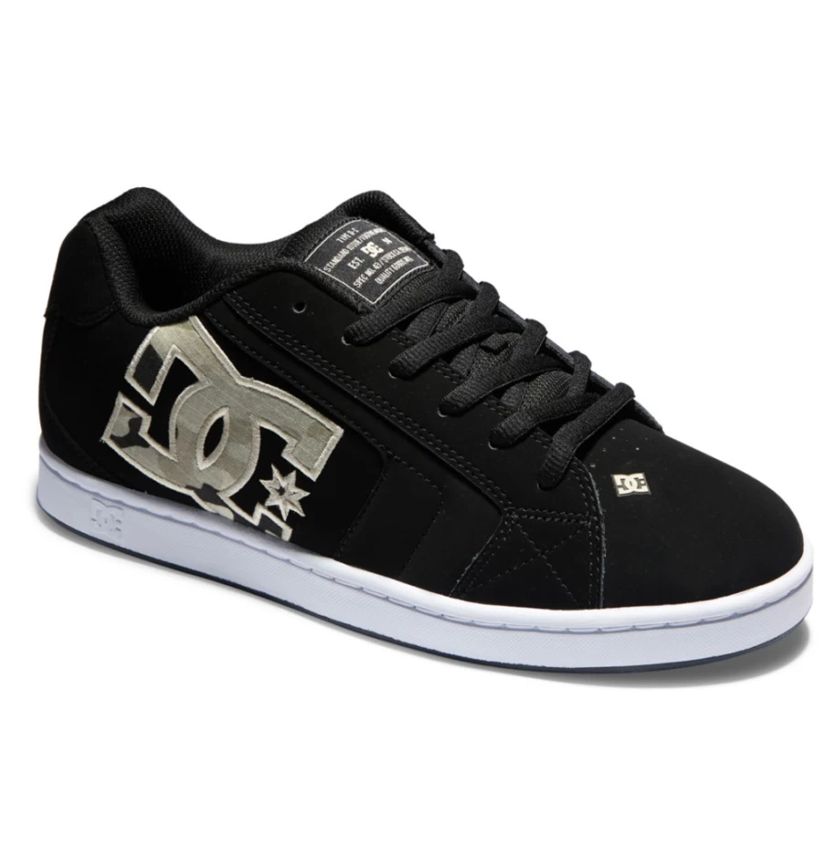 DC Shoes Men's Black/Camel Mesh Sneakers - Breathable Net Design for Men
