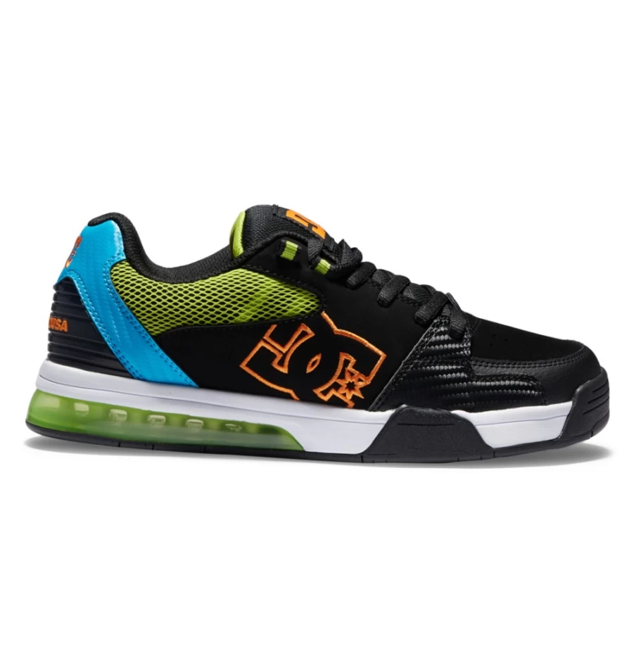 DC Shoes Men's Black/Blue/Green Versatile Casual Sneakers