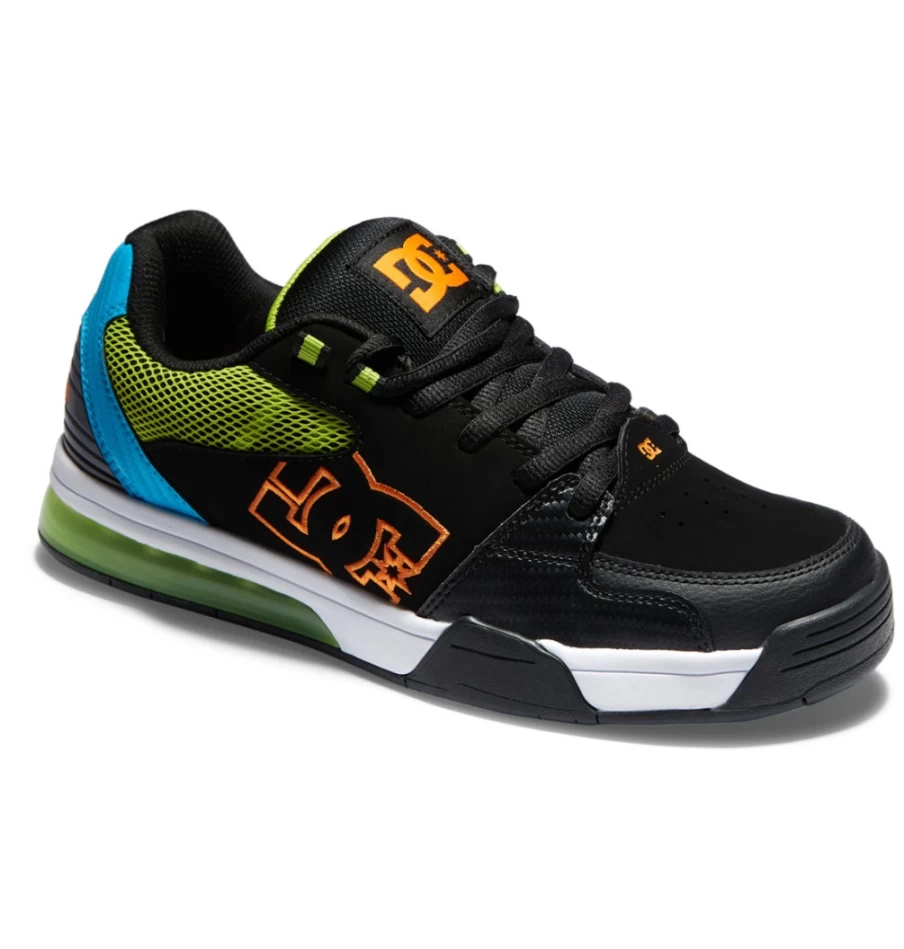 DC Shoes Men's Black/Blue/Green Versatile Casual Sneakers