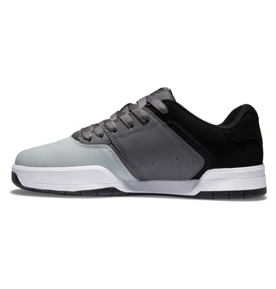 DC Shoes Men's Central Skate Shoes - Black/Grey/Yellow for Men's Street Style & Performance