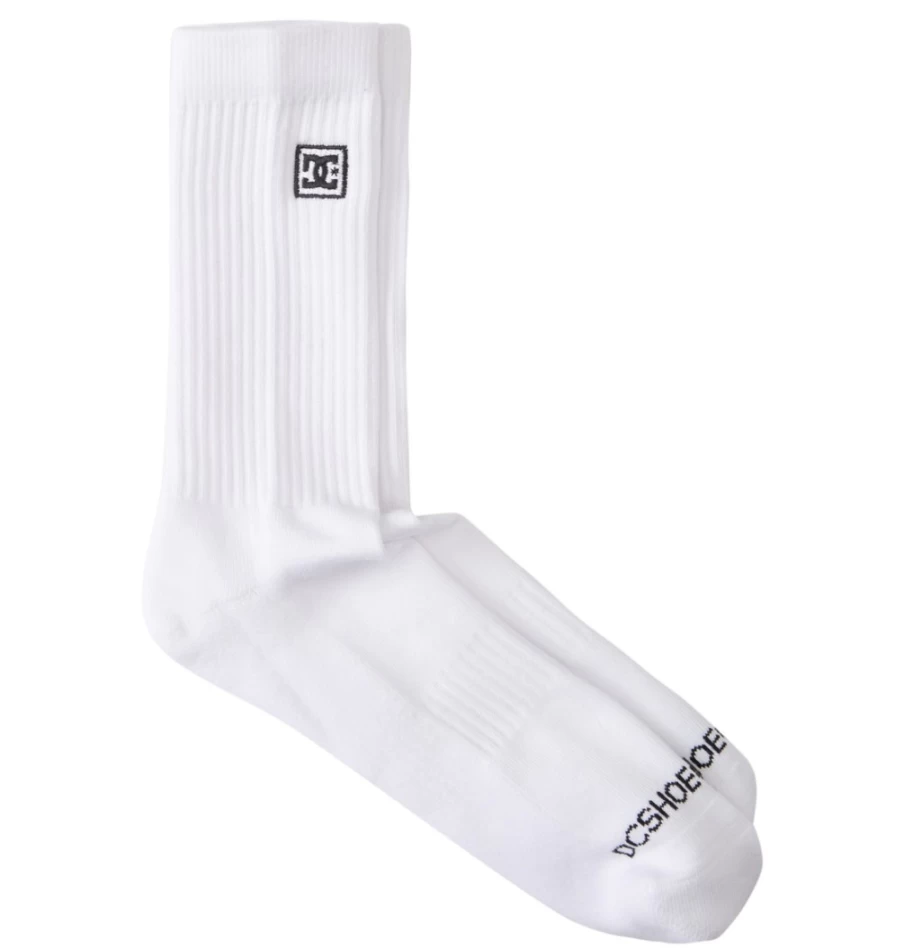 Men's DC Shoes White Crew Socks 2-Pack - Comfortable Athletic Socks for Men