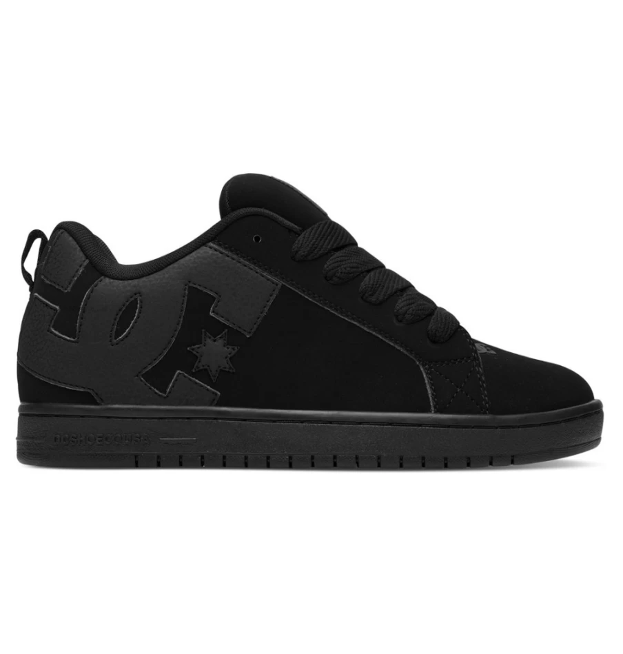 DC Shoes Men's Court Graffik Sneakers - Black Triple Black Athletic Shoes