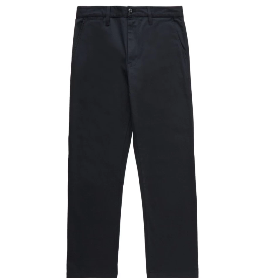 DC Shoes Men's Black Relaxed Fit Chino Pants - Comfortable Work Casual Trousers