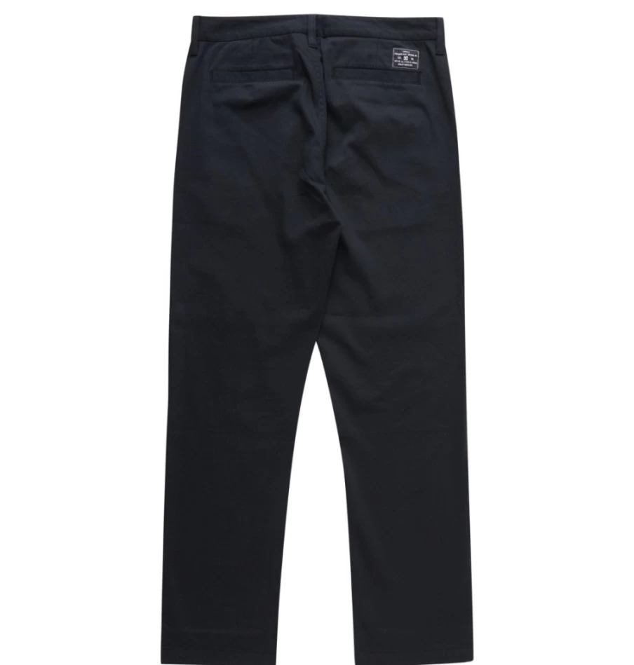 DC Shoes Men's Black Relaxed Fit Chino Pants - Comfortable Work Casual Trousers