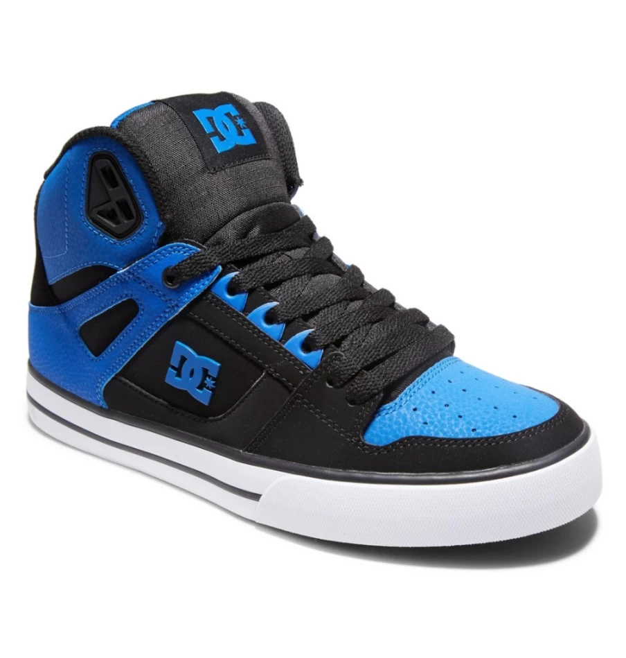 DC Shoes Men's Pure High-Top Sneakers in Black/Royal - Skateboarding Shoes for Men