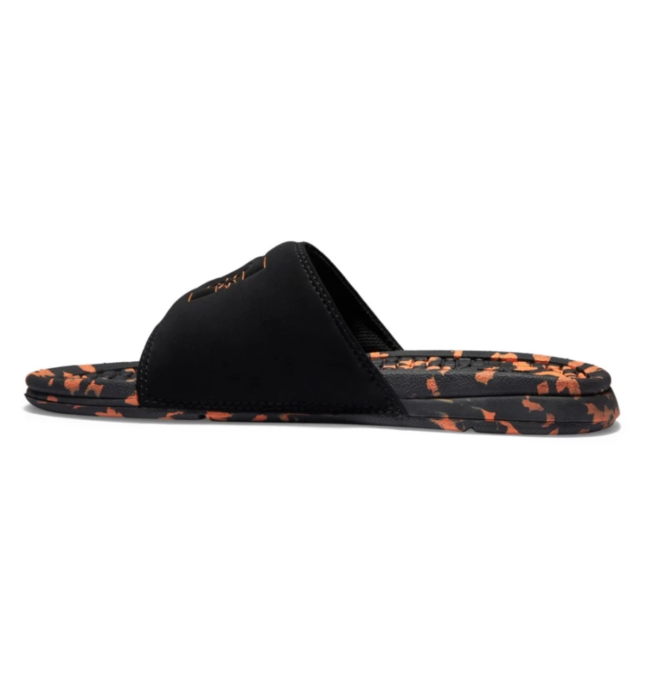 DC Shoes Men's Bolsa Slides - Black/Orange Comfortable Casual Sandals