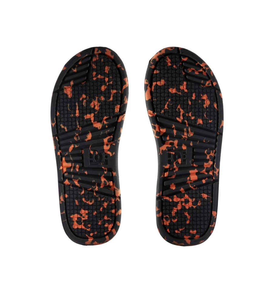 DC Shoes Men's Bolsa Slides - Black/Orange Comfortable Casual Sandals