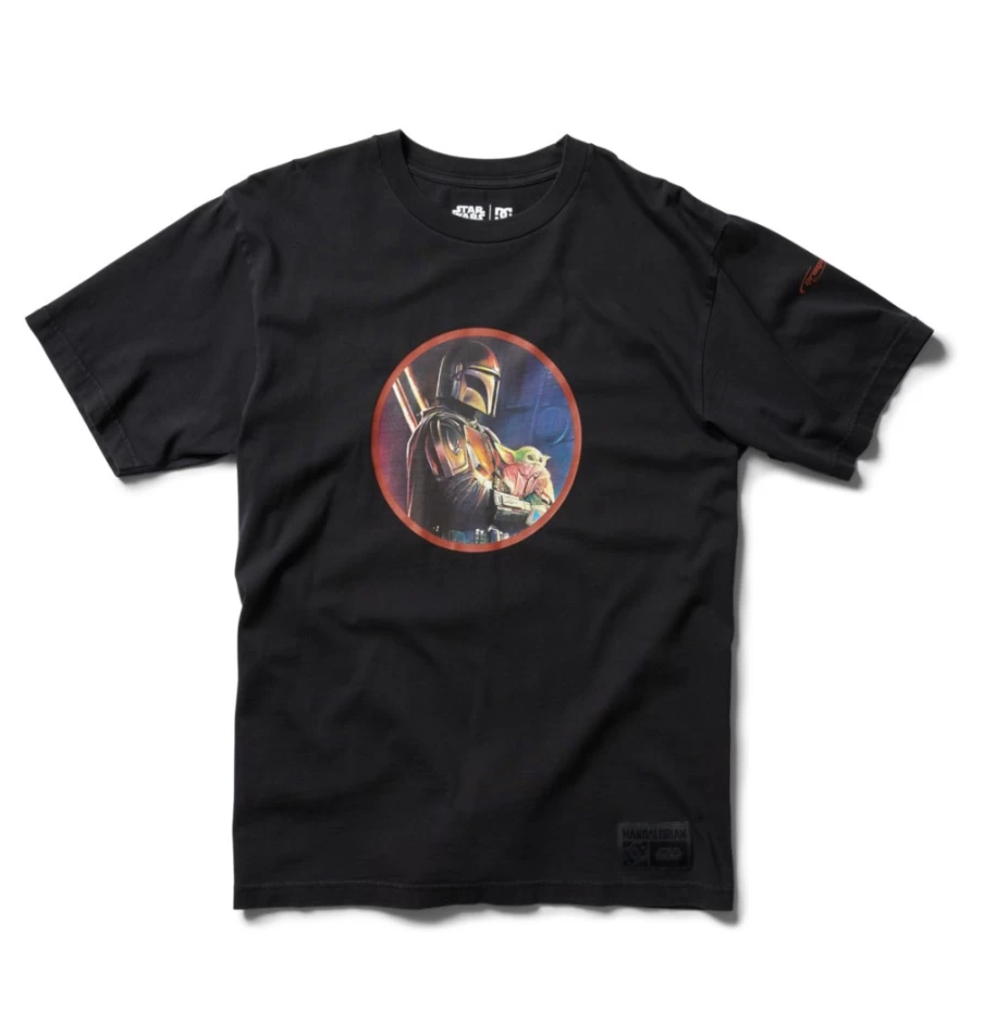 Men's DC Shoes Star Wars Mandalorian & The Child Black Pigment Dye T-Shirt