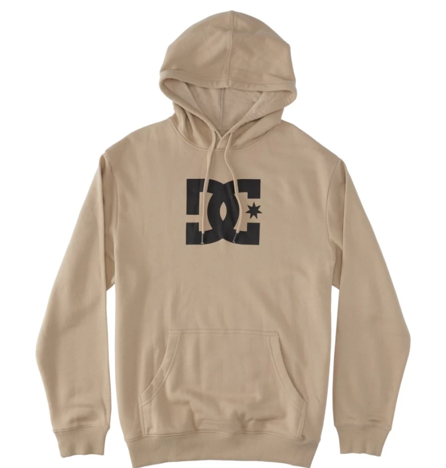 DC Shoes Men's Plaza Taupe Star Hoodie - Classic Pullover Sweatshirt
